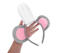 NOLITOY Mouse Chef Costume Set with Headband Tail Bowtie Nose Lightweight Animal Dress Up Kit for Adults Versatile Easter Mouse Accessories for Halloween Birthday Cosplay Family Theme