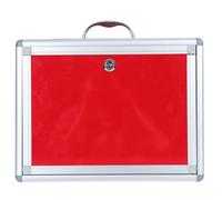 NOLITOY Multi-functional Aluminum Alloy Donation Box with Lock Practical Draw Box for Annual Meeting Voting Fundraising Red Portable and Secure