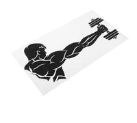 NOLITOY Muscular Man Dumbbell Gym Wall Sticker Home Gym Wall Art Adhesive Decal for Fitness Decoration Creative Single-Hand Grip Design Easy to Apply and Remove