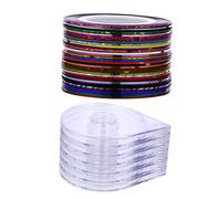 NOLITOY Nail Art Striping Tape with Dispenser Color DIY Manicure Lines for Fine Details Self Adhesive Nail Sticker Tape for Party Decorations