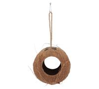 NOLITOY Natural Coconut Shell Nest Parrot Feeder Birds Shelter Lizard Shelter Cozy Warm Secure Hiding Natural Fresh Look Design Suitable for Parrots and Lizards