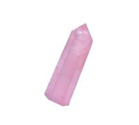NOLITOY Natural Rose Quartz Faceted Wand Healing Crystal Point for Meditation Chakra Balancing Protection Home Carved Six-Sided Stone Figurine Random Color Random Color