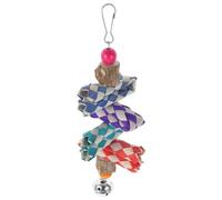 NOLITOY Natural Wooden Parrot Shredding for Cage Hanging Chew with Colorful Beads and Braided Tubes Suitable for Birds and Parakeets to Reduce Destructive Behavior and Provide Interactive