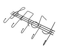 NOLITOY Nordic Style Music Note Key Holder Wall Mounted Decorative Hooks for Keys Hats Coats Bags Multipurpose Entryway Storage Rack with Artistic Black Trumpet Design