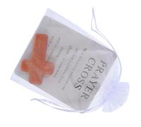 NOLITOY Oak Mini Wooden Handheld Cross with Praying Hands, Includes Storage Bag and Blessing Card, Dark Wood Pocket Cross for Christian Home Décor and Spiritual Use