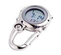 NOLITOY Outdoor Carabiner Watch with Shockproof Stainless Steel and Glass Construction, Blue Sturdy Hanging Pocket Watch Featuring Date Display for Outdoor Activities and Everyday Use