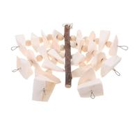 NOLITOY Parrot Chew with Natural Cuttlefish Bone Hanging Pendant for Small to Medium Birds - Wooden Chewing Stick for Conures Cockatiels Lovebirds - Bird Cage for Beak Exercise and Boredom
