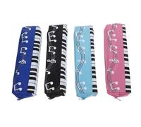 NOLITOY Pencil Case for Girls with Music Note Design Zipper Closure Students Pen Pouch Lightweight School Supplies Organizer in Black, Blue, Light Blue and Pink