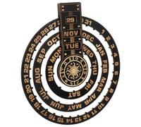 NOLITOY Perpetual Calendar Rounded Corners Design Wall Ornament Wooden Decorative Craft Easy Installation Home Wall Decor for Restaurant and Office