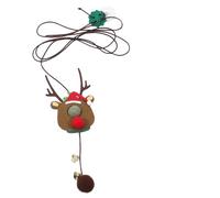 NOLITOY Pet Elk Hanging Door Toy for Xmas Cat Teasing Interactive Elastic Rope Bell Pendant Fun Kitten Plaything