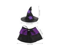 NOLITOY Pet Halloween Costume Set for Dogs and Cats S Wizard Hat and Lightweight Cloak Easy to Wear Pet Cosplay Clothes for Puppy and Kitten Comfortable Witch Outfit for Halloween Parties