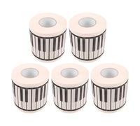 NOLITOY Piano Printed Toilet Paper Rolls 5pcs, Decorative Tissue Rolls with Creative Music Note Pattern, Soft Bathroom Toilet Tissue for Home and Office Use