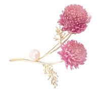 NOLITOY Pink Eternal Flower Pearl Brooch Pin Dual-use Scarf Clip Elegant Vintage Lapel Pin for Women Banquet Wedding Cardigan Hat Party Accessories