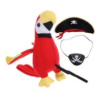 NOLITOY Pirate Hat and Eye Mask Costume with Parrot Ornament for Halloween Party Role Pirate Cosplay Accessories for Adults