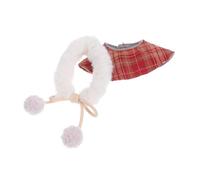 NOLITOY Plaid Doll Costume Cloak Hooded Cape for Christmas Holiday Parties Easy to Wear Doll Dress Up Accessories Charming Winter Outfit Idea