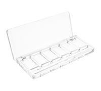 NOLITOY Plastic Empty Makeup Palette with Six Sections and Brush Storage, Cosmetic Organizer for Eyeshadow and Blush, Designed for Travel and Personal Makeup Use