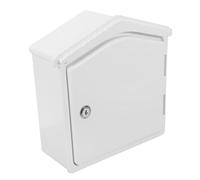 NOLITOY Plastic Milk Box with Lock Wall Mount Milk Bottle Case for Outdoor Use Secure Drop Package Holder for Home White Sealed Container
