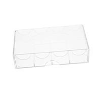 NOLITOY Poker Chip Box Wear-Resistant Ps Plastic Case Large Capacity with Four-Grid Design for Easy Viewing and Storage of Texas Poker Chips and Small Items