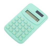 NOLITOY Portable Basic Calculator for Office and Students Compact Mint Green Design Plastic and Silicone Simple Addition Subtraction Multiplication Division Functions Lightweight for