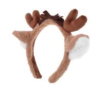 NOLITOY Portable Decorative Deer Ear Headband Lightweight Hair Accessory for Makeup Face Washing Daily Wear Soft Plush Multi-function Hairband for Women