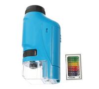 NOLITOY Portable Microscope Educational Handheld for Students Beginner Biological Magnifier with Specimens Easy Use Science Experiment Tool