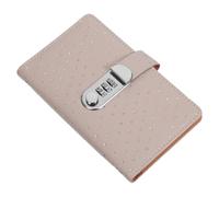 NOLITOY Portable Pu Money Saving Book with Rhinestone Password Lock, 50pcs Inside Pages with Pockets for Secure Storage, for Family Budget Planning and Office Use