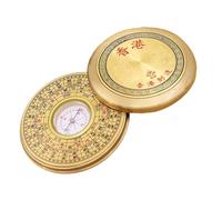 NOLITOY Portable Pure Copper round Feng Shui Luo Pan Compass Lid - Multi-functional Chinese Military Navigation Tool for Camping, Education, and Geology Demonstrations