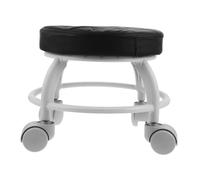 NOLITOY Portable Rolling Spa Stool with Wheels Ergonomic Round Pedicure Foot Rest Chair for Salon Use and Mobile Beauty Stylist Stool Black