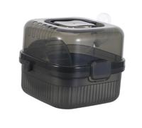 NOLITOY Portable Small Animal Carrier Double-Layer Pet Travel Cage for Hamsters Guinea Pigs and Ferrets, Black Small Size Lightweight Pet Carrying Case for Safe Transport and Outdoor Use