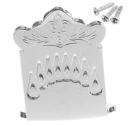 NOLITOY Professional Mandolin Tailpiece Replacement Metal Instrument Part with Installation Kit Chrome Finish Mandolin Bridge for Stable String Fixing and Accurate Tuning