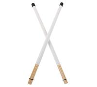 NOLITOY Professional Wooden Drum Brushes Bundle Closed-style Noise-reducing Snare Drum Sticks for Jazz Folk Acoustic Performance Enhanced Playability with Distinctive White Finish for
