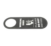 NOLITOY Pu Leather Door Hanger Sign for Bathroom and Washroom Doors, Double-sided Do Not Disturb Sign with Easy to Read Text, Modern and Simple Style for Mall and Bar Use