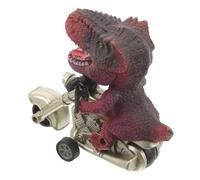 NOLITOY Pull-back Inertia Dinosaur Motorbike for Plastic Riding Motorcycle Model Educational Sturdy Craft Statue for Creativity and Hand-eye Coordination Red Small Design