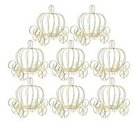 NOLITOY Pumpkin Golden Party 8pcs Metal Box for Candy Carriage Favors