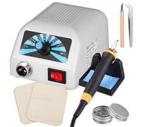 NOLITOY Pyrography Wood Burning Tool Set, Wood Burning Pen with 30 Wire Nibs, 8 Level Temperature Controol knob, Tweezers and Branding Iron Pyrography Kit for Metal Stone Plastic Jewelry Glass Etching