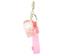 NOLITOY Quicksand Bunny Keychain Pendant Jade Rabbit Liquid Floating Key Ring Beverage Bottle Style Animal Water Oil Floating Keychain Backpack Bunny Decor Girls