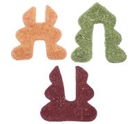 NOLITOY Rabbit and Hamster Chew for Teeth Grinding, Small Animal Molar Snacks with Three-color Christmas Tree Shape, Pet Bunny and Guinea Pig Dental Health Treats