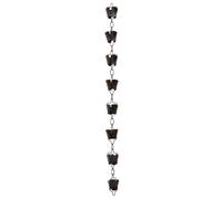 NOLITOY Rain Chain Bell Decorative Rain Chain for Gutter Copper Flower Shape Black 1m Length Beautiful Unique Appearance Can Be Connected and Detached Not Easy to Corrode Outdoor Garden