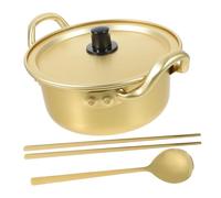 NOLITOY Ramen Pot for Instant Noodles, Aluminium with Spoon, Double Handle Non-Slip Design, Can be Heated on Alcohol Stove for Quick Cooking