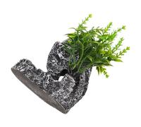 NOLITOY Realistic Aquarium Mountain View Rockery Decoration Sturdy Fish Tank Artificial Stone Shelter Safe Betta Hideaway Cave for Small Fish and Shrimp Easy to Clean Miniature Landscape