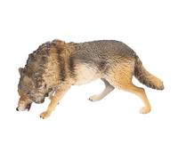 NOLITOY Realistic Small Wolf Model for Abs Wildlife Animal Figurine Detailed North American Brown Wolf Sculpture for Educational Play and Home Decoration