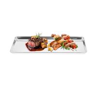 NOLITOY Rectangular Stainless Steel Serving Tray Simple Design, Practical and Convenient Food Plate for Food Party and Special Occasions, Sturdy Kitchen Tray for Home and Restaurant Use