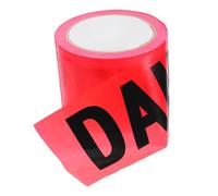 NOLITOY Red Danger Warning Tape Non Adhesive Elastic PE Safety Stripe for Crime Scene Barricade Stretch-resistant Caution Roll with High Visibility Red-black Contrast