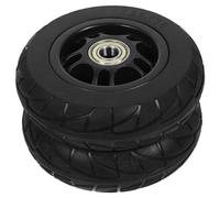 NOLITOY Replacement Cart Wheels 2Pcs 5-Inch Silent Rubber Casters with PP Plastic Core for Dolly Trolleys and Moving Furniture