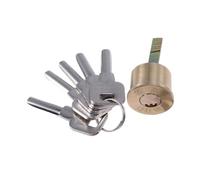 NOLITOY Replacement Solid Brass Rim Cylinder Lock for Garage Doors with Trim Ring Mounting Plate Screws and Keys Compatible with Nightlatch Style Front Door Locks Keys Random Color