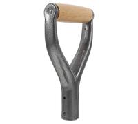 NOLITOY Replacement Y-Shaped Metal Shovel Handle with Wooden D-Grip for Garden and Snow Shovel Sturdy Metal Part Suitable for Digging and Raking Tasks
