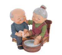 NOLITOY Resin 2 Pcs Old Couple Sculpture Desktop Adornment with Color Lasting Unique Style Charming Appearance for Indoor and Outdoor Use Valentine'S Day Decor Grandma and Grandpa