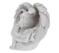 NOLITOY Resin Dog Memorial Angel Statue with Engraved Wings and Warm Tribute Indoor Outdoor Garden Grave Marker for Pet Bereavement Animal Remembrance Stone for Cherished Memories