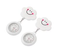 NOLITOY Retractable Nursing Pocket Watch, Doctor Pocket Watch Pair with Sturdy Silicone, Featuring Luminous Cloud Motif for Healthcare Workers