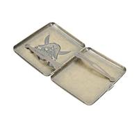 NOLITOY Retro 3D Pirate Design Alloy Cigarette Case Metal Portable Cigarette Storage Box Vintage Embossed Smoking Accessory Suitable for Travel and Daily Use